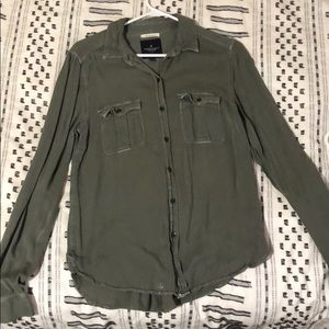 Olive green American Eagle button up